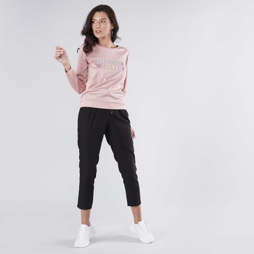 Max Embossed Sweatshirt with Round Neck and Long Sleeves MEDIUM PINK