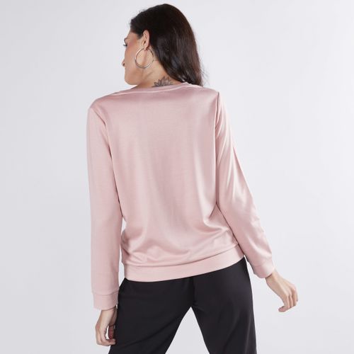 Max Embossed Sweatshirt with Round Neck and Long Sleeves MEDIUM PINK