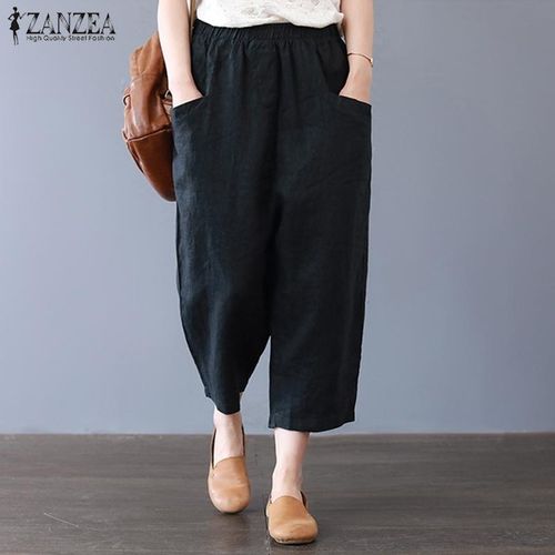 Buy Zanzea S-5XL ZANZEA Women's Casual Harem Pants Cotton Ethnic Baggy Trousers Plus Size in Egypt