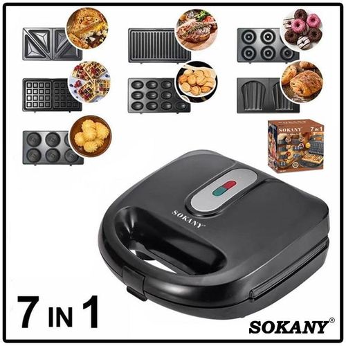 Buy Sokany 7 IN 1 Multifunctional SANDWICH MAKER (Sandwich,Toast,Waffle,Omelet,Muffin Cake,Donut Bubble,grill And Baking) in Egypt