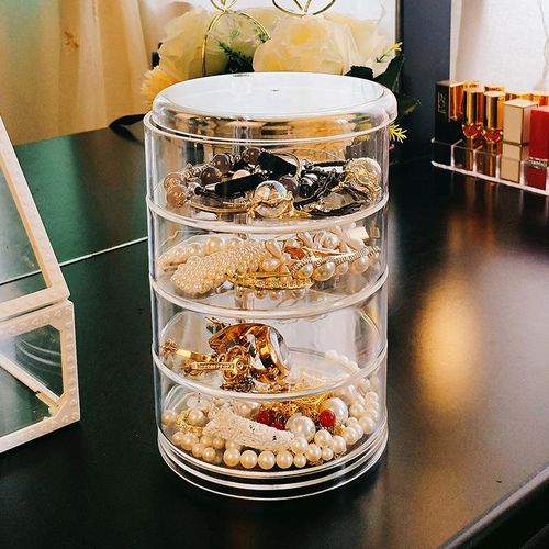 تسوق Acrylic Clear Round Storage Box Stackable Belt Rack Display