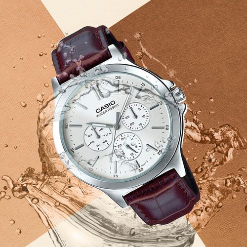 product_image_name-Casio-ساعة رجالية تناظرية من إنتيسر MTP-V300L-7AUDF - سوار من الجلد البني-5