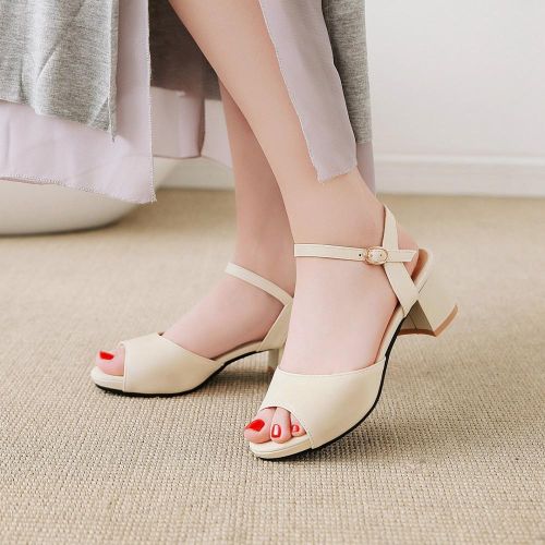 Fashion Ladies Sweet Cute Bow Sandals Med Heel Open Toe Shoes Summer Thick  @ Best Price Online