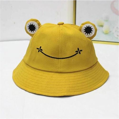 Frog Hat, Cute Green Frog Bucket Hat, Summer Cotton Bucket Sunhat