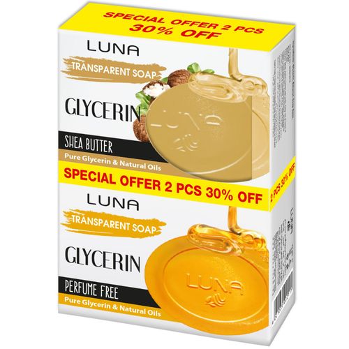 product_image_name-Luna-صابون الجلسرين من لونا - عبوة من اثنين 72 جرام مع زبدة الشيا خالي من العطور-1