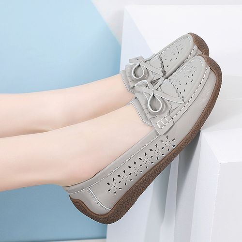 Flangesio EUR Size 35-44 NEW Women Shoes Oxford Flats Shoes Woman Soft  Bottom Cow Leather Women Flats Cut-Outs Summer Hollow Women's Loafers Female  Solid Fashion Comfy Slip On Casual Shoes Ladies Ballet