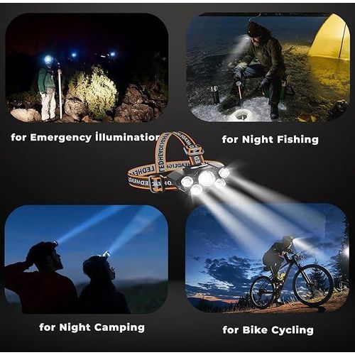 product_image_name-Generic-كشاف رأس 5 عدسات ليد ب 4 مراحل إضاءة مختلفة يعمل عن طريق الشحن-3