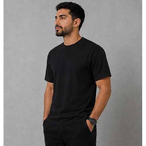 Generic تي شيرت بيزيك - قطن 100% -  سادة - اسود - image 2