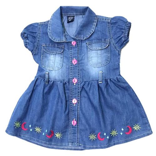 Baby jeans clearance frock design