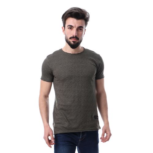 Buy Kubo Plain Heather Slip On Tee - Olive in Egypt