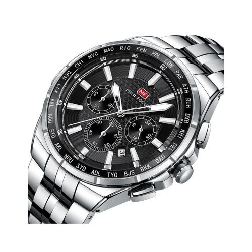 product_image_name-MINI FOCUS-ساعات كوارتز للرجال من الفولاذ المقاوم للصدأ، فضي واسود 0613-2