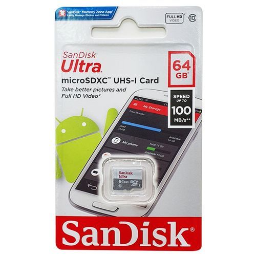 Buy Sandisk 64GB Ultra UHS-1 MicroSDHC Memory Card - Class 10 in Egypt