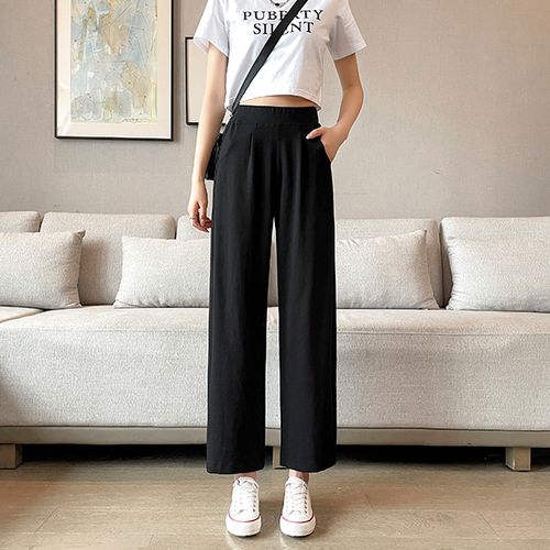 Women Pants High Waisted Loose Wide Leg Pants Summer Straight Pants Korean  Fashion Casual Trousers Women Clothing Black