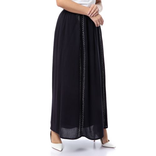 Premoda جيبه طويلة مطرزة - اسود