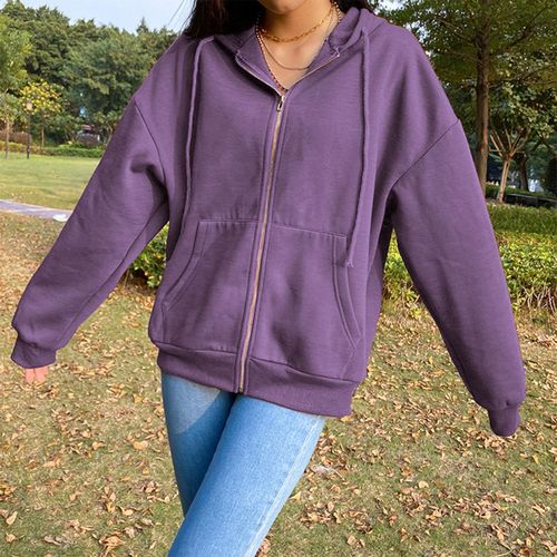 Generic Women Long Sleeve Womens Hoodie Jacket Zip Up With Pocket Purple S Best Price Online Jumia Egypt