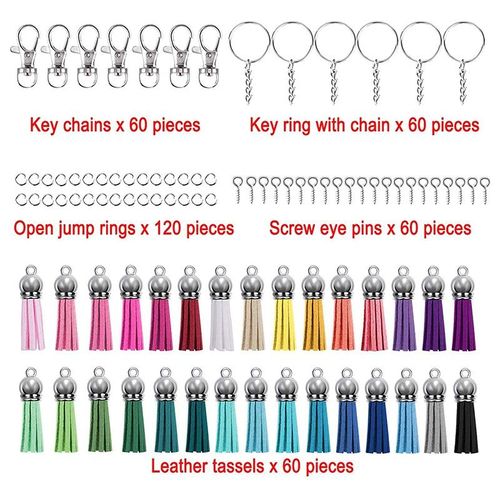 915 Generation 360Pcs Key Ring Tassel Bulk with Keychain Hooks Key Chain @  Best Price Online
