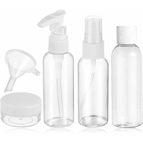product_image_name-Generic-زجاجات سفر من هلدي مجموعة قابلة الملء مانعة للتسرب وخالية البيسفينول ايه شامبو وبلسم ولوشن وغسول الجسم حاوية سائلة فارغة للسفر اكسسوارات ادوات الزينة البلاستيك الشفاف 5 قطع ايتش ال دي اي بولي كربونات-1