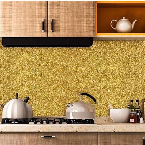 Generic Golden Aluminum Foil, Kitchen Decoration, Adhesive To