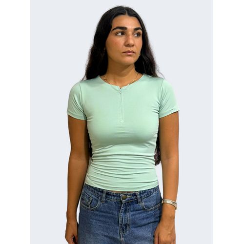 OUTDATED Zipper Short Sleeve - Mint Green