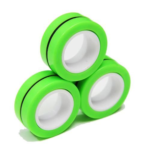 Buy Finger Magnetic Ring Hand Spinners Magic Toy Finger Toy 3Pcs (Green) in Egypt