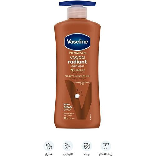 product_image_name-Generic-Vaseline® Lotion intensive care cocoa radiant made with 100% pure cocoa butter for a natural glow 400ML-2