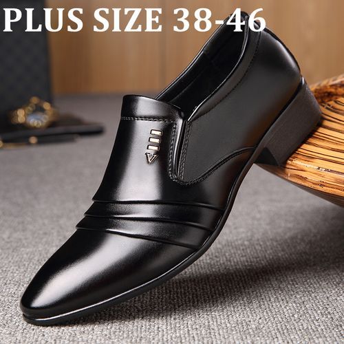 اشتري New Men's Dress Shoes Male Pu Leather Shoes-Black في مصر