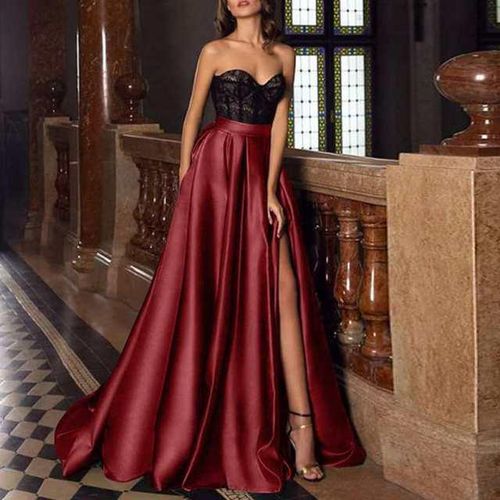 Fashion Elegant Satin Skirts Celmia Women Evening Party Split Hem Maxi Skirt skirt Best Price Online Jumia Egypt