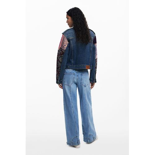 product_image_name-Desigual-Denim jacket with combined sleeves-4