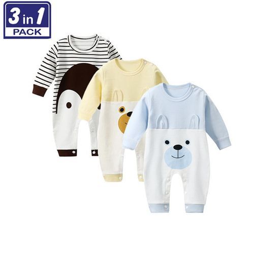 Buy Fashion 3pcs/lot Long Sleeve Romper Onesies Baby Bodysuits in Egypt