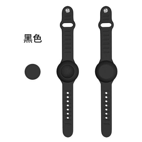 Anti-Lost Silicone Wristband Strap for Apple AirTag - Black