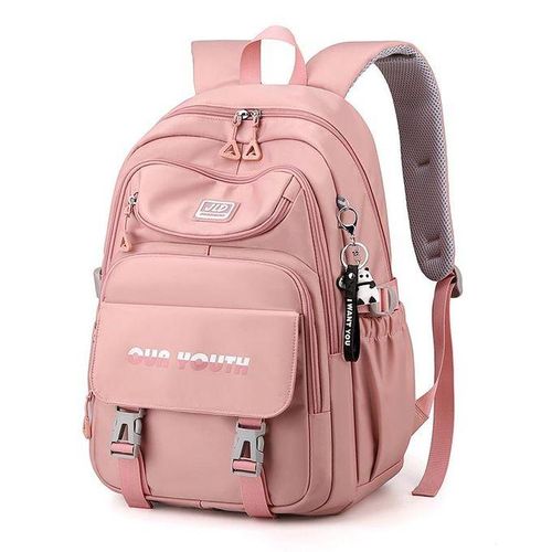 Generic New school bag for middle school students junior high school students female college students female college students spine care weight reduction high capacity Korean backpack wholesale pink 4...