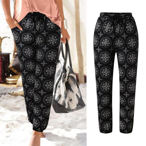 Fashion (Black)2 Styles Women High Waist Printed Pant Easy