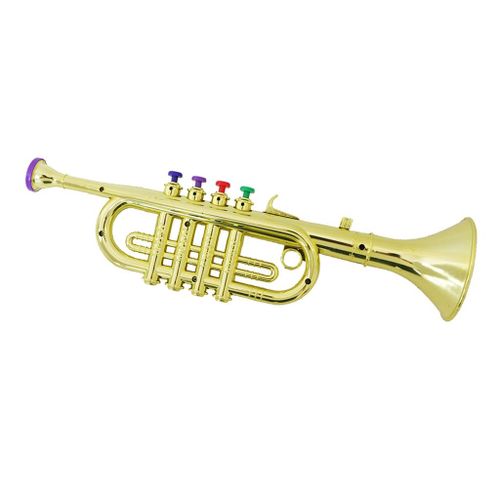 Buy Plastic Trumpet With 3 Colored Keys Musical Instrument  Toy For Gold in Egypt