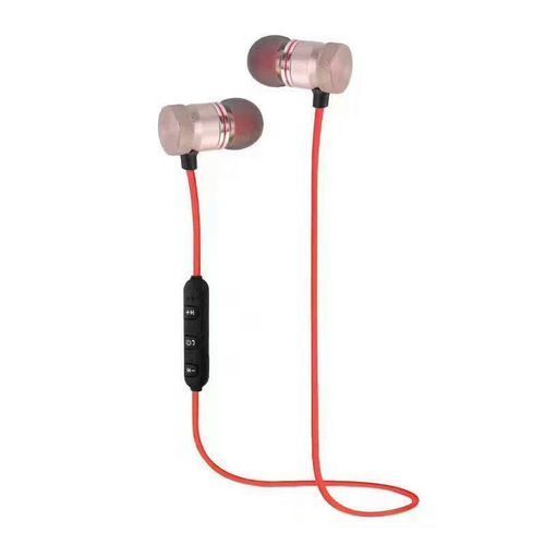 اشتري Generic Magnetic Stereo Wireless Headset - Silver/Red في مصر