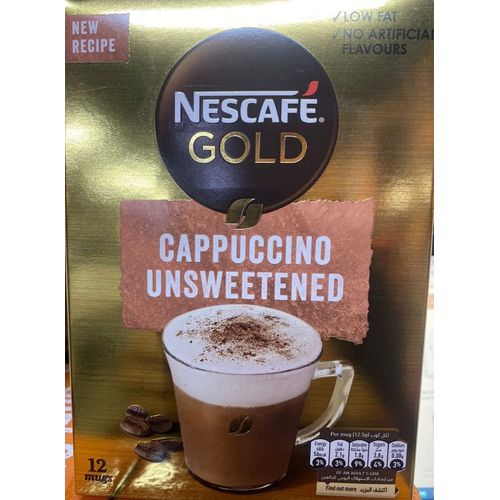 Buy Nescafe Cappuccino Gold  Unsweetened - 12 Pcs x 12.5 gm in Egypt