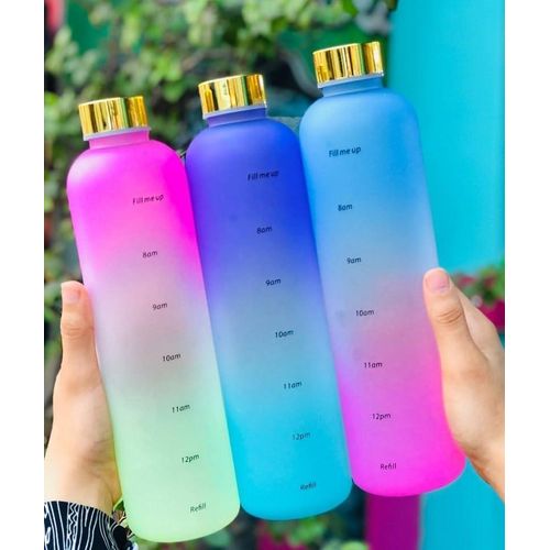 product_image_name-Generic-زجاجة مياه، أكريليك بألوان قوس قزح صحية، زجاجة مياه رياضية قابلة لإعادة الاستخدام للمدرسة والصالة الرياضية والمكتب والتمارين الرياضية، وردي وأزرق، قطعة واحدة(١٠٠٠ملي)-7