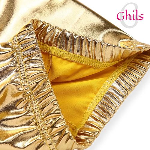 Ghils Leggings - Ghils . Girls' Lycra Disco Leather Pants - Gold @ Best  Price Online