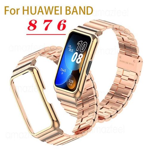 Generic Metal Strap Case For Huawei Band 8 Protector Stainless Steel  Watchband For Huawei Band 7 6/honor Band 7 6 Bracelet Cover Frames @ Best  Price Online