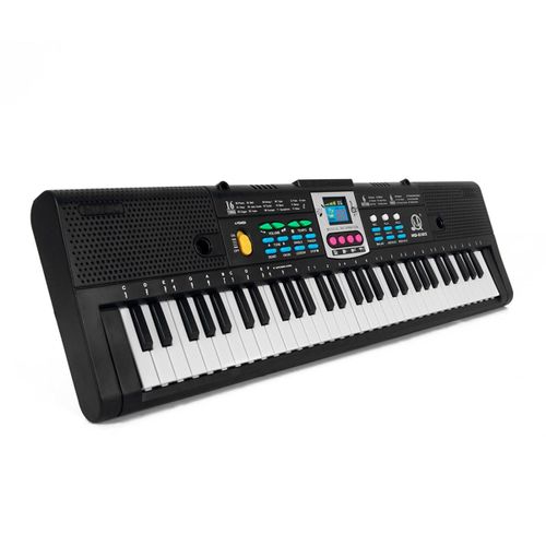  61-Key Electronic Music Keyboard Piano with LCD Display and  Microphone - Portable - Black : Musical Instruments