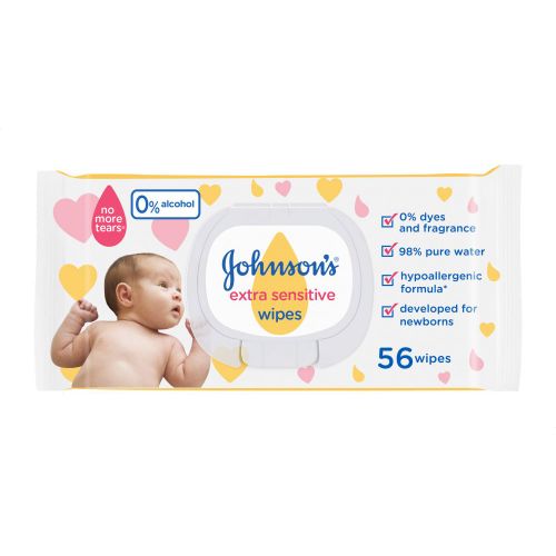 Buy Johnson's Extra Sensitive Baby Wet Wipes - 56 Wipes in Egypt