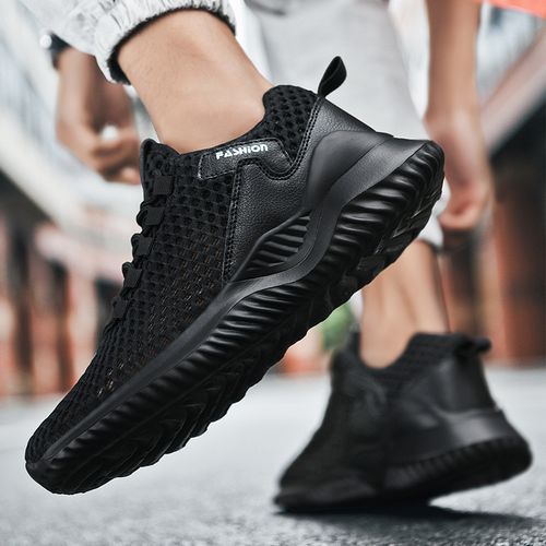 Flangesio Cool Summer Black Mesh Sneakers Men Shoes EUR Size 38-46