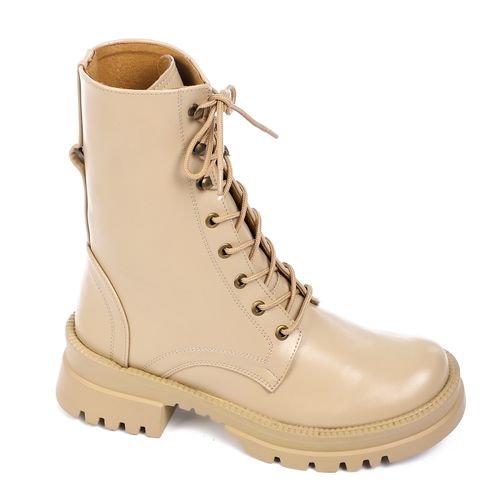 Buy Mr Joe Lace Up Mid Calf Combat Boots - Beige in Egypt