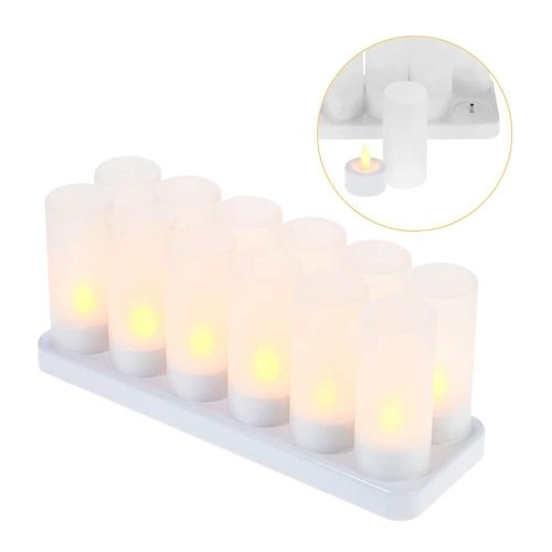 Led Flameless Candle Pack de 12 rechargeables