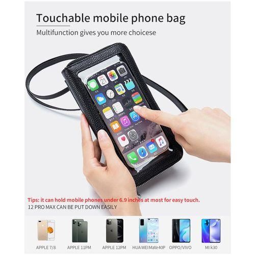 Small Crossbody Bag Cell Phone Purse for Women Mini Clear Touchable Phone Bag