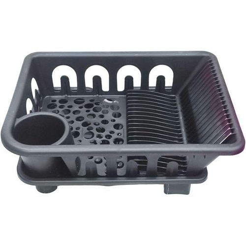 product_image_name-Generic-Riki Dish Rack Pure High-Quality Plastic Dish Drainer with Base for Organizing and Drying Cups and Plates Cutlery Holder for Modern Kitchen-1