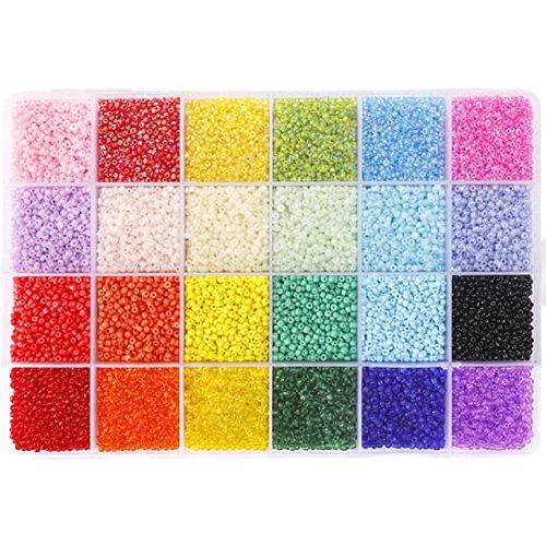 Kit 20000 Mini Colored Glass Beads 2mm 