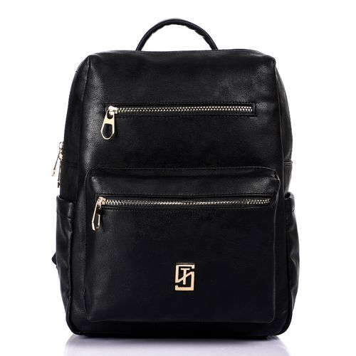 Big black hotsell leather backpack