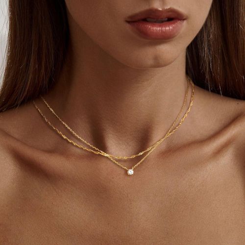 Generic Ladies exquisite 14k gold pure silver simple gold plated CZ jewelry necklace suitable fashionable Best Price Online Jumia Egypt