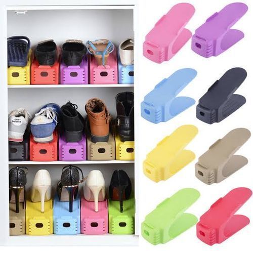 Buy Adjustable Shoe Slots Space Saver - 6 Pcs - Multi Color in Egypt