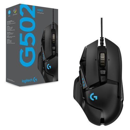 Logitech G502 Hero High-Performance Wired Gaming Mouse, RGB, 11  Programmable Buttons, Black